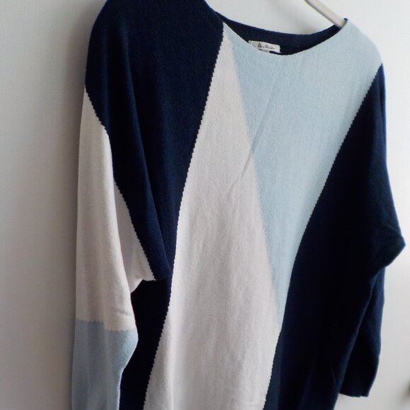 Vilci Milano Sweater - Colorblock - Blue White -  Medium  (558) - Picture 2 of 4
